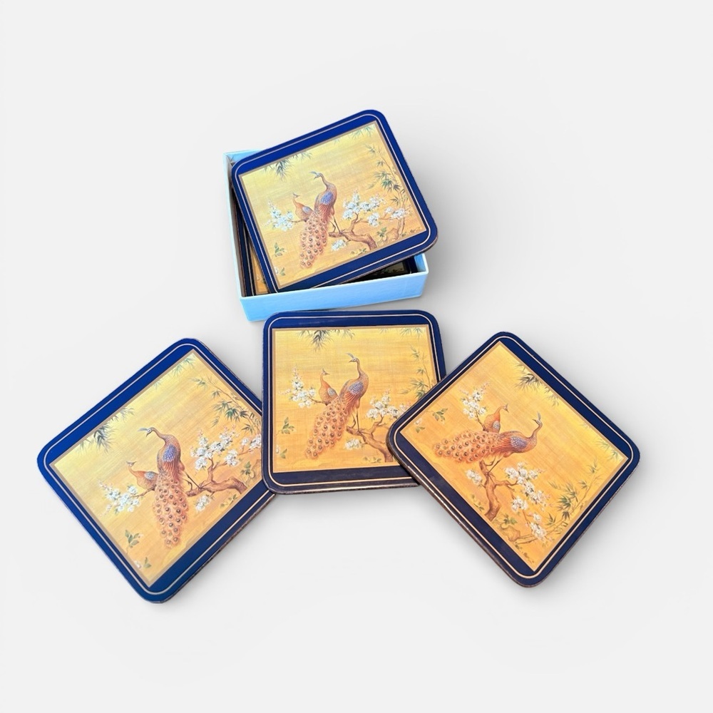 Pimpernel Blue and Yellow Coasters